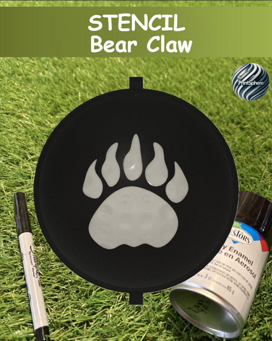 Golf - Golf Ball Stencil - Insert - Bear Claw - Marker