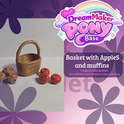 Basket with apples and muffins