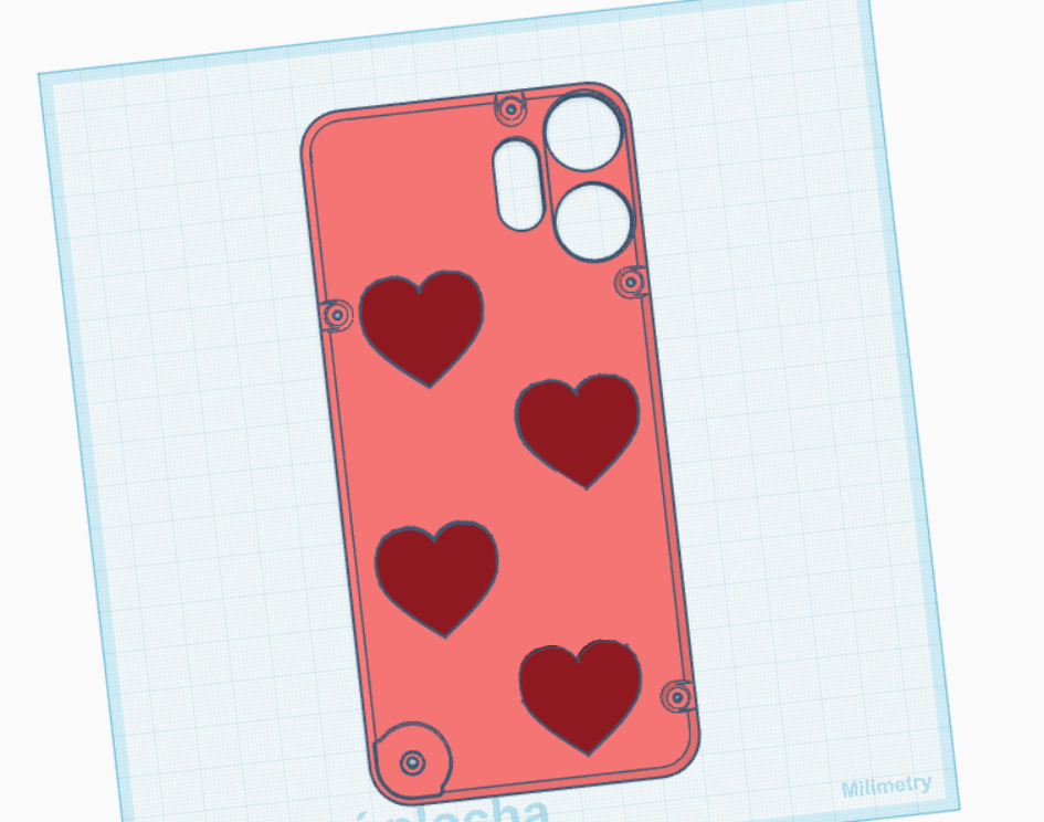 Phone case with hearts