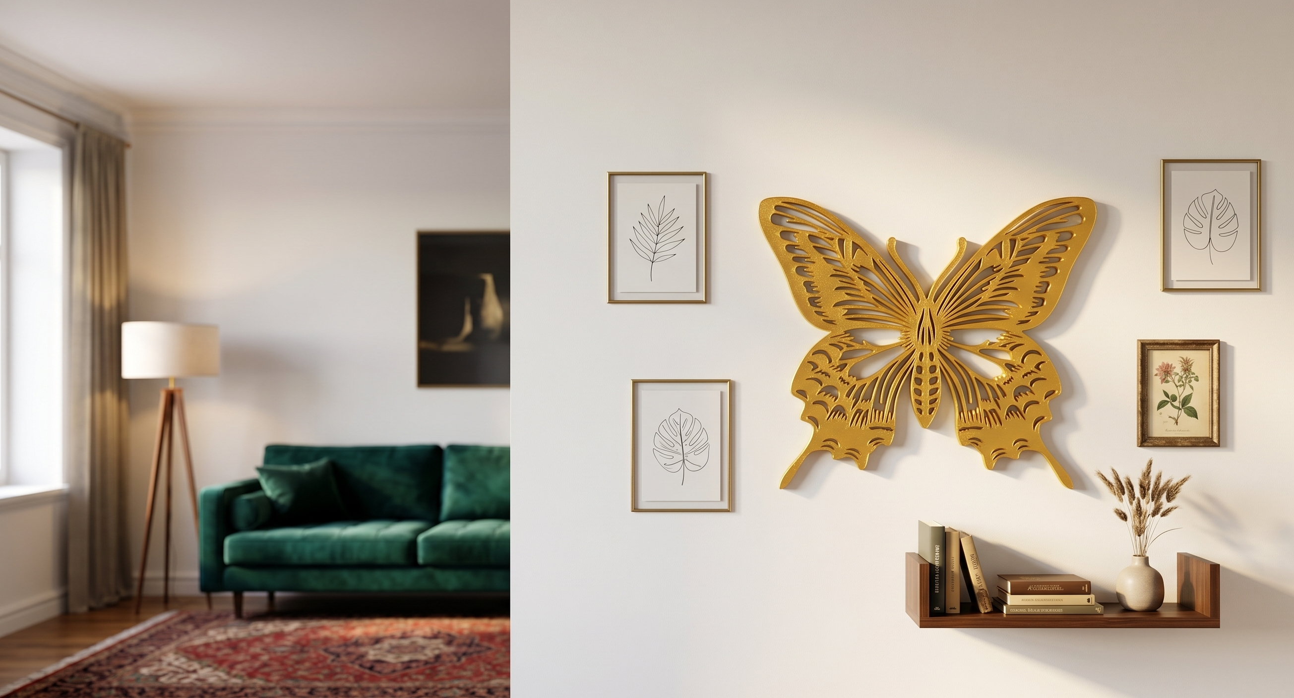 Golden Filigree Butterfly Figurine