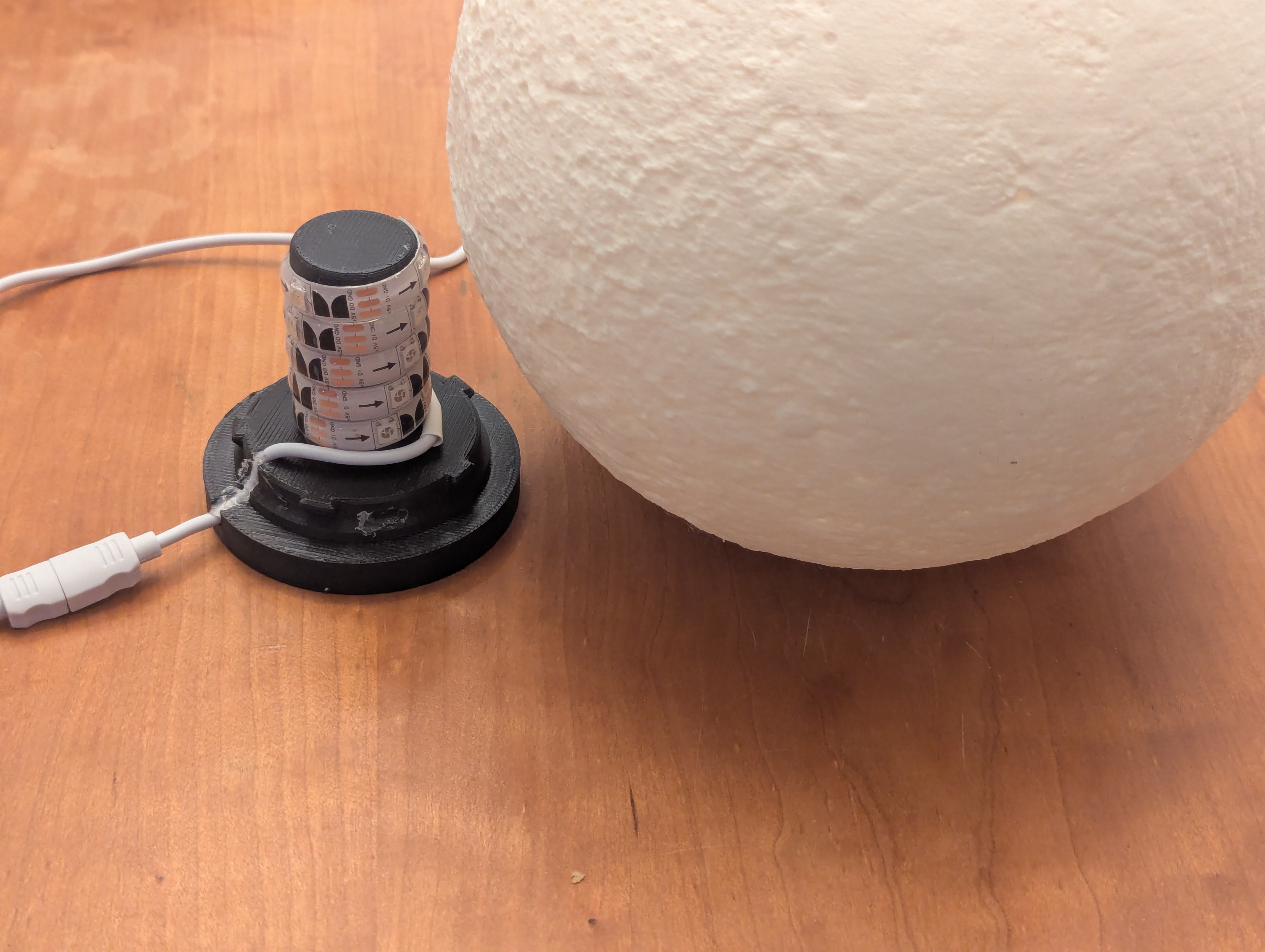 DIY Lightstrip lamp base for moon lamp