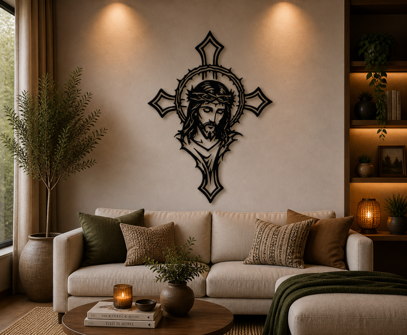 Jesus Face Cross 2D Wall Art