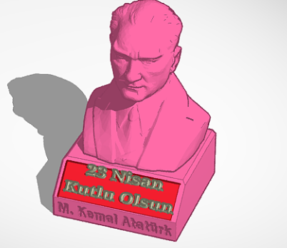 23 Nisan Kutlu Olsun Yazılı Atatürk Büstü