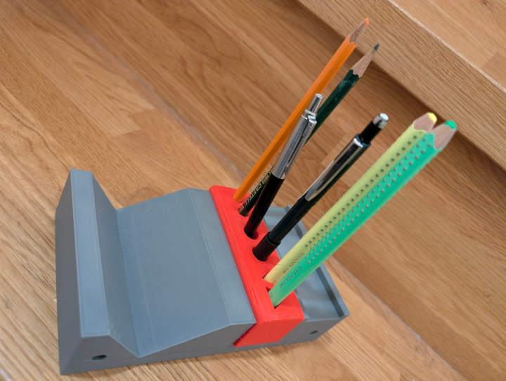 Pen and Tool Holder as add-on to "Lokliege" as Desk Presenter