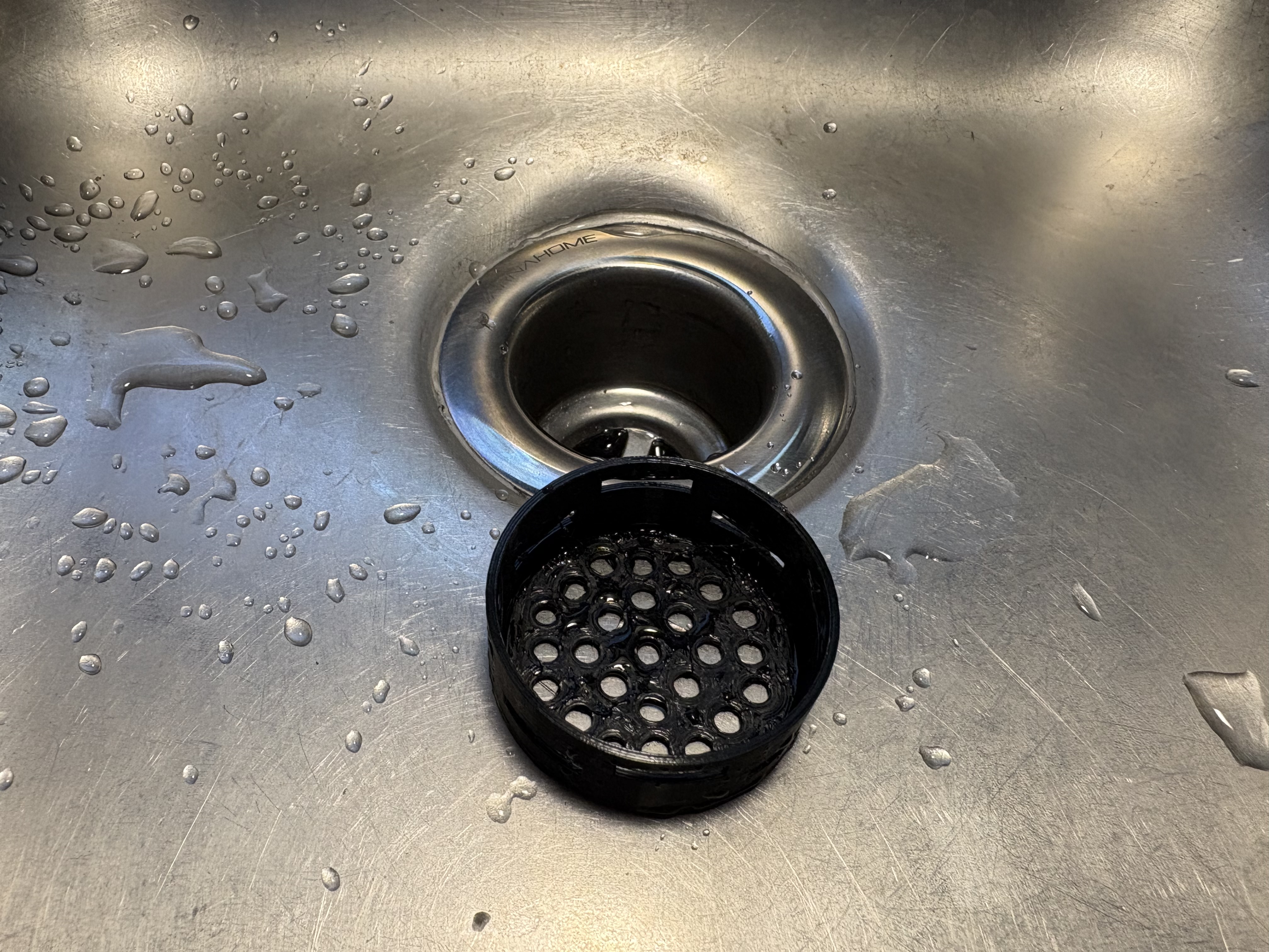 Bar sink / RV sink basket strainer (low profile)