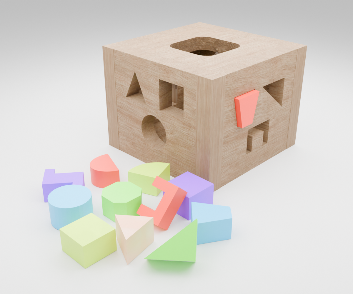 Geometric Shape Sorter Toy for Kids – Educational 3D Puzzle Cube