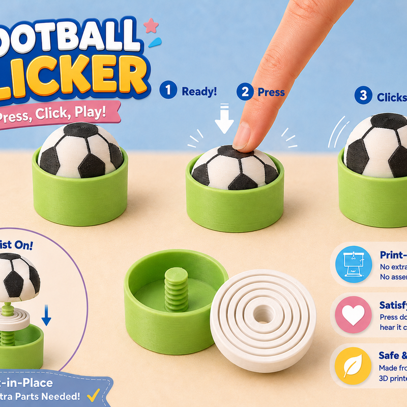 Football Clicker (ALL PARTS PRINTED) by BondFire | Download free STL ...