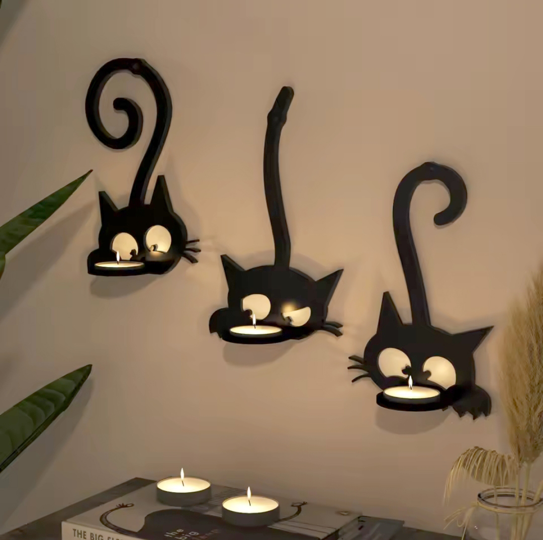 Three Wall CATS - Tea-candle holder