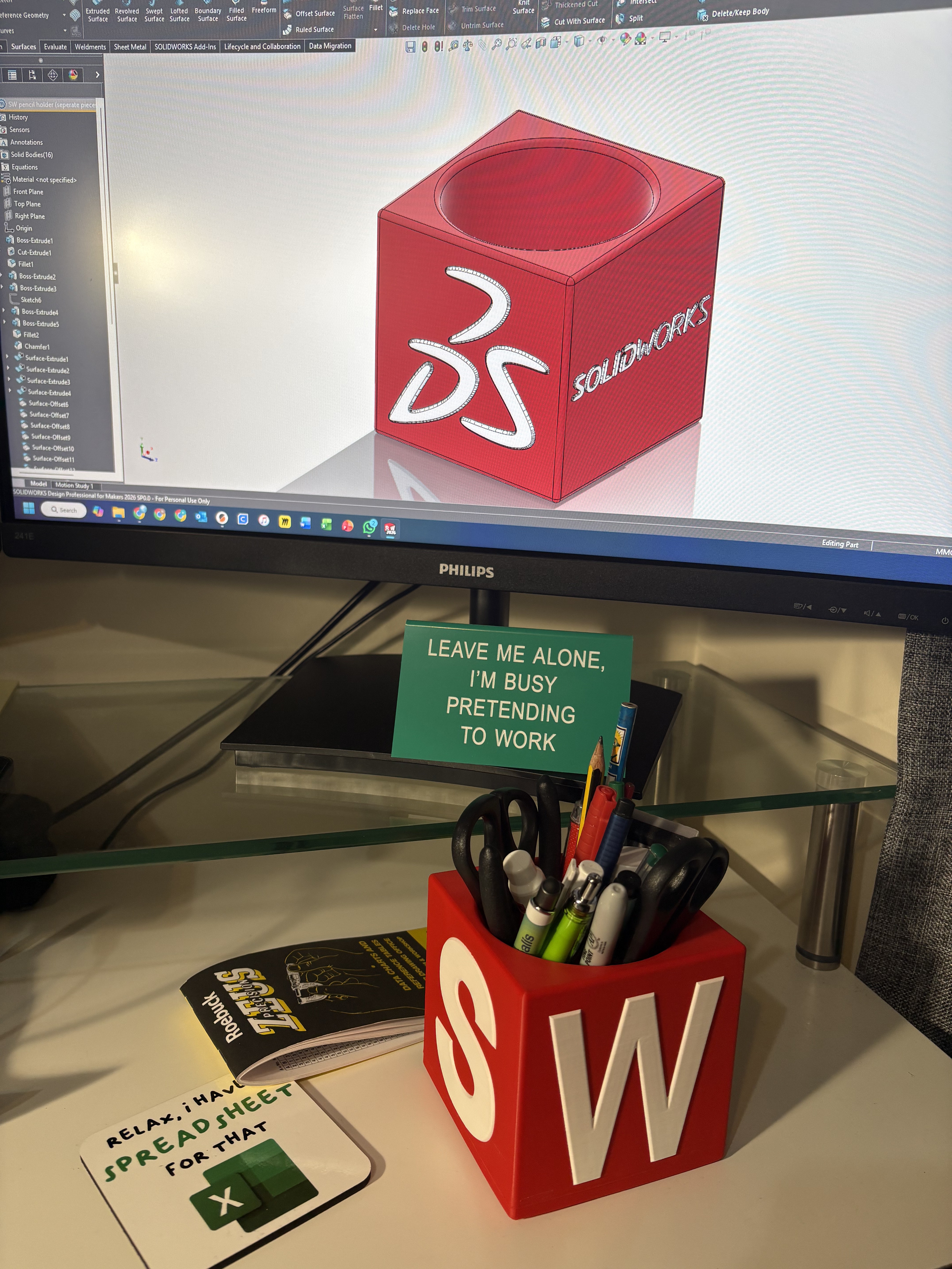 SolidWorks Pencil Holder
