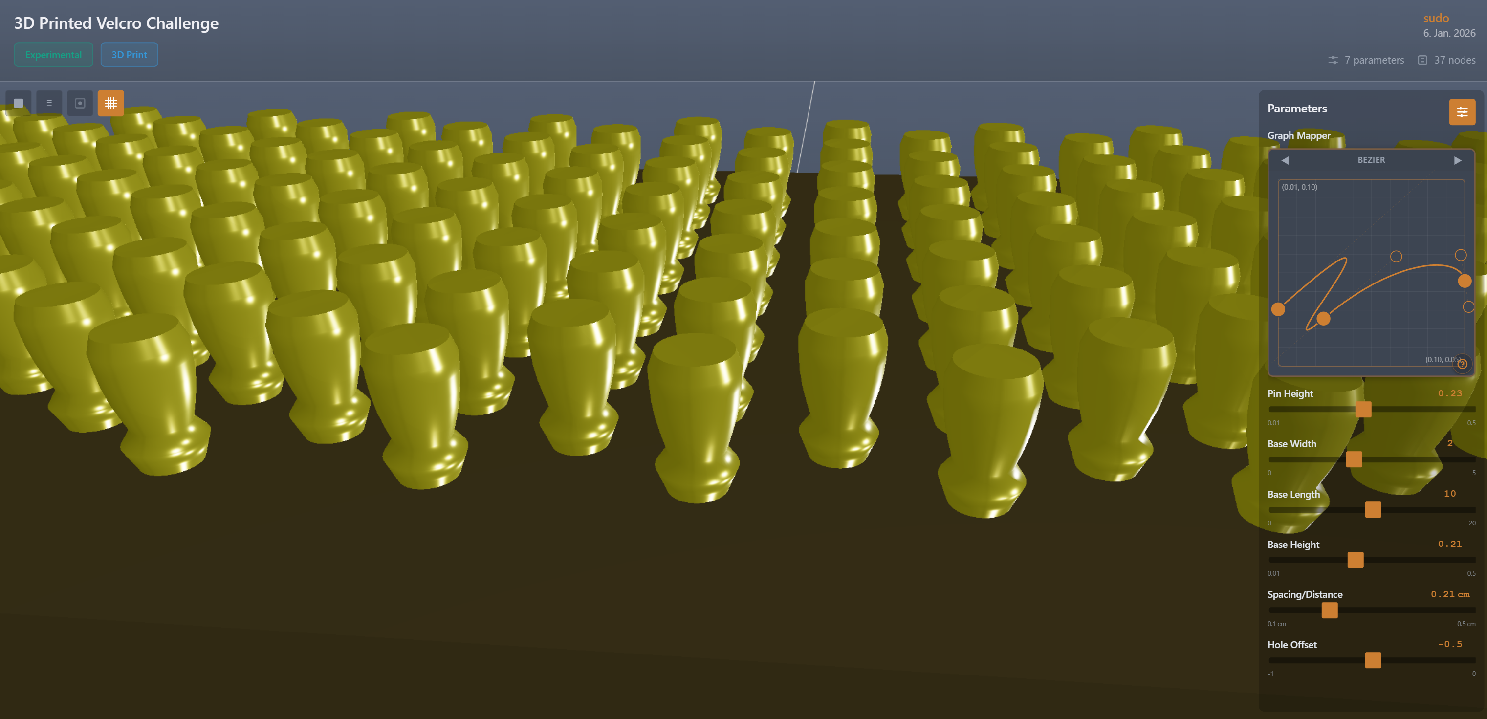 Parametric Printable Velcro