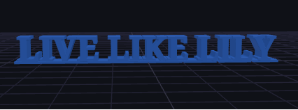 3D Text Live Like Lily