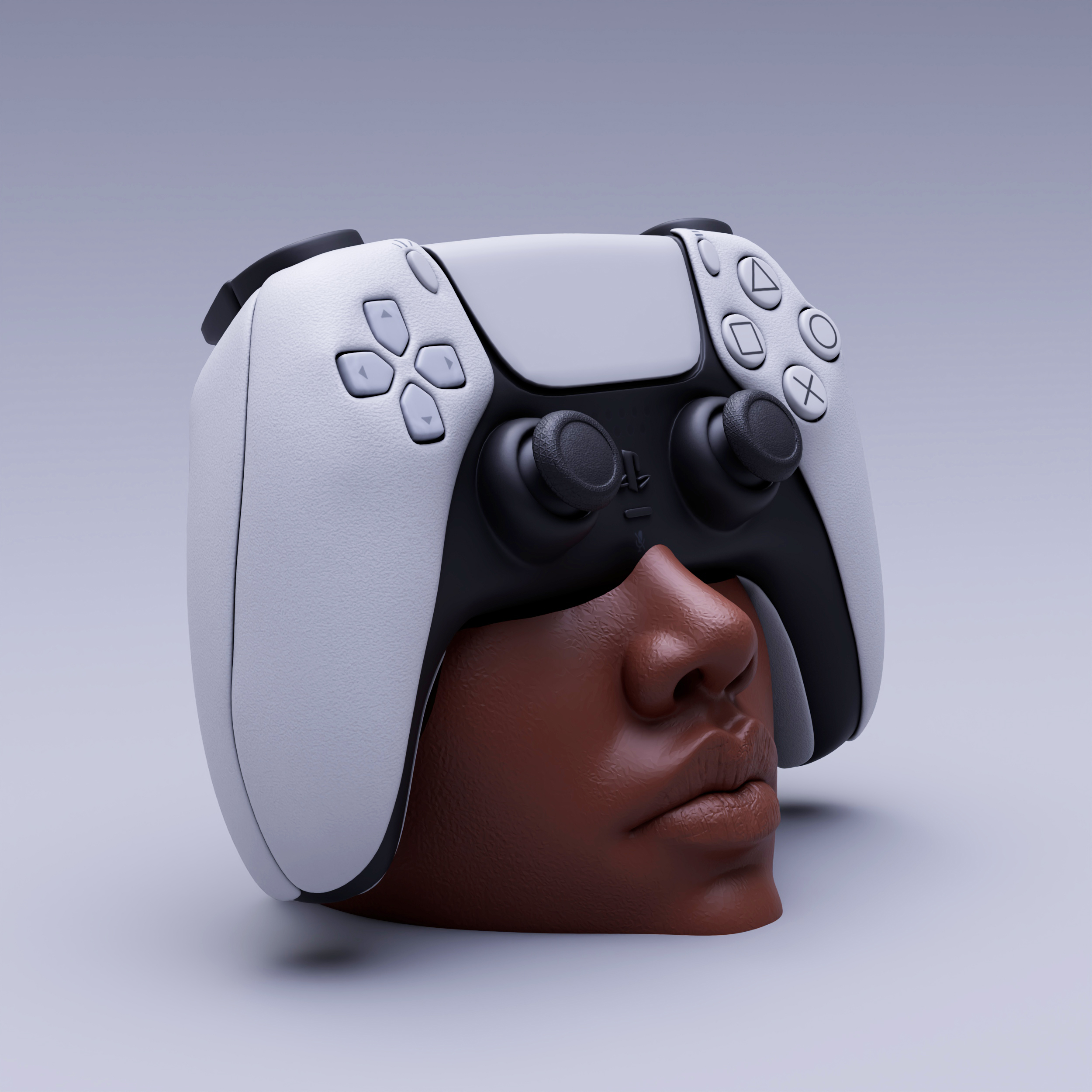 DualSense Head Stand – Futuristic PS5 Controller Holder with Character Design
