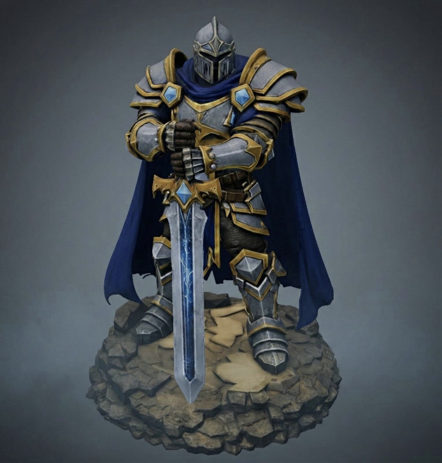 Vhorlath Realms – Human – Iron Covenant Knight, Oathsworn Guardian (Dark Fantasy 3D Printable Miniature STL)