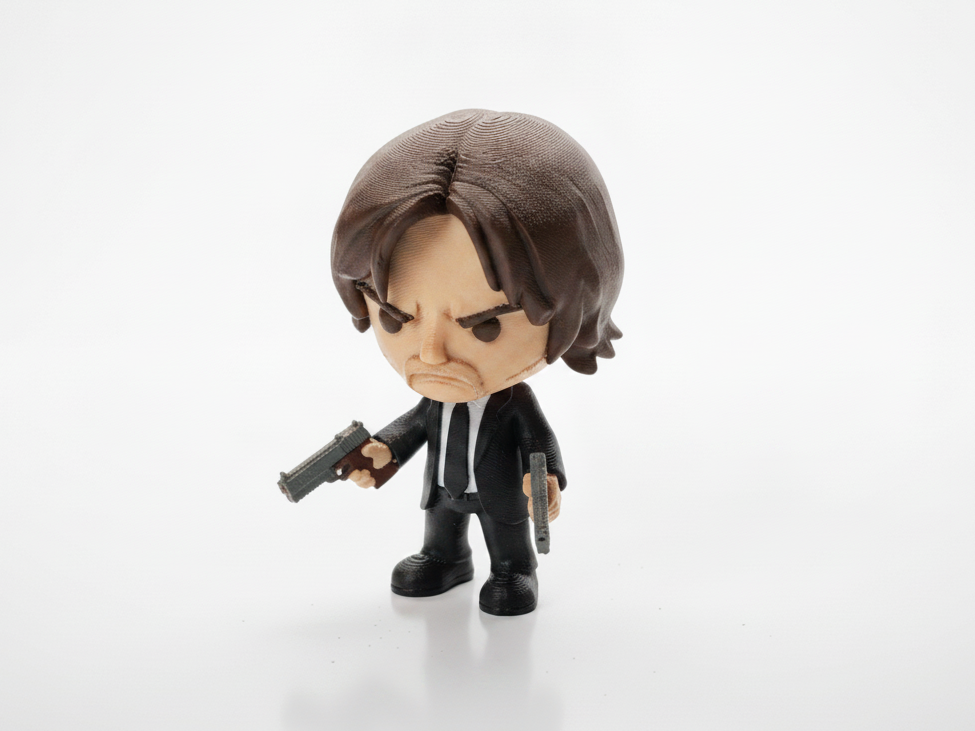 Chibi John Wick Figurine Action Movie 3D Printable