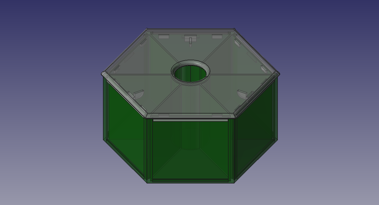 Miniatura 3 do modelo 3D Hexagonal Storage Box, 6 Compartments