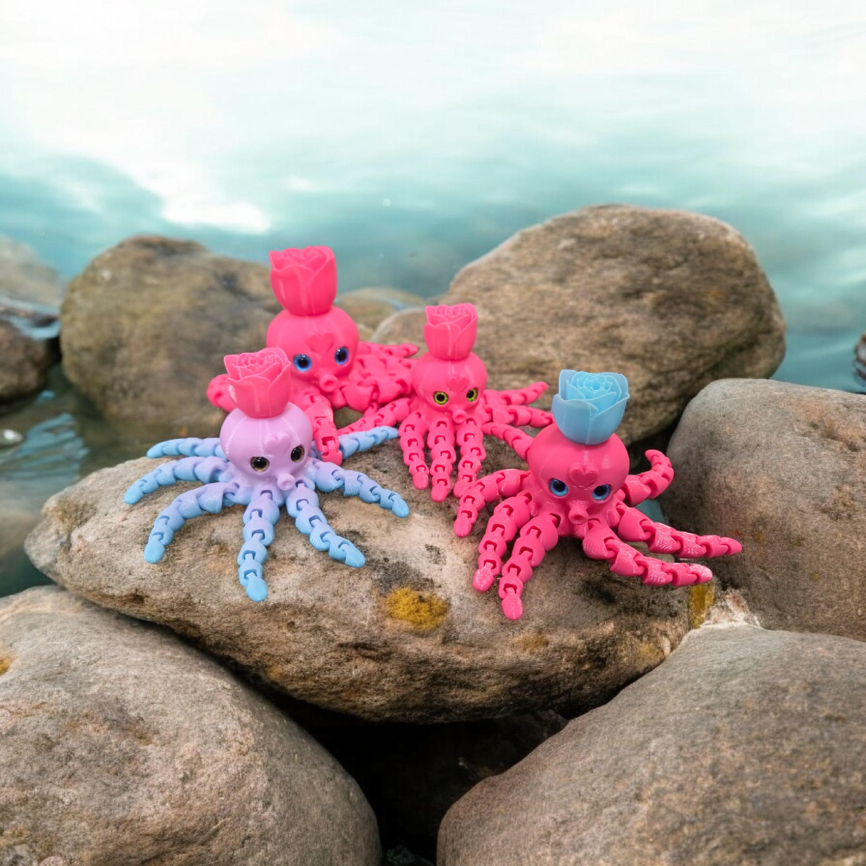 Cute Lovely Octopus Valentine - 6mm + 8mm glass eye compatible
