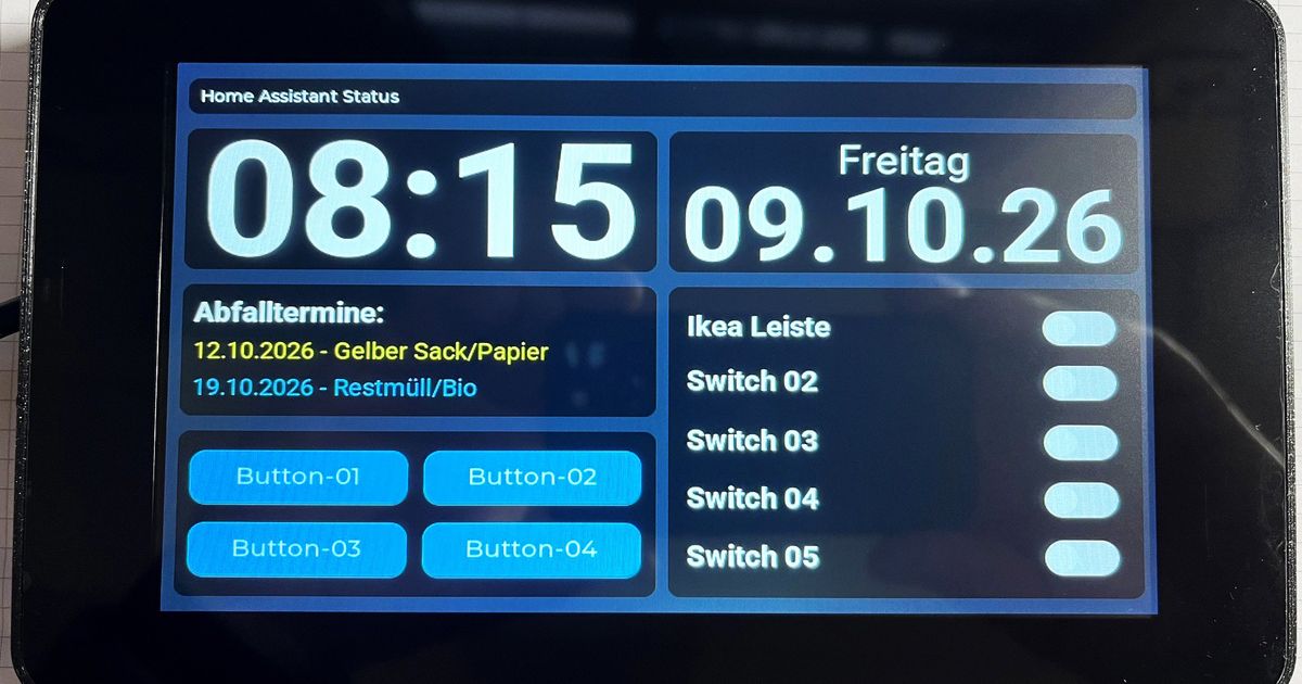 Wall Frame for Waveshare ESP32-S3-LCD-7 (also touch version) by boklu ...