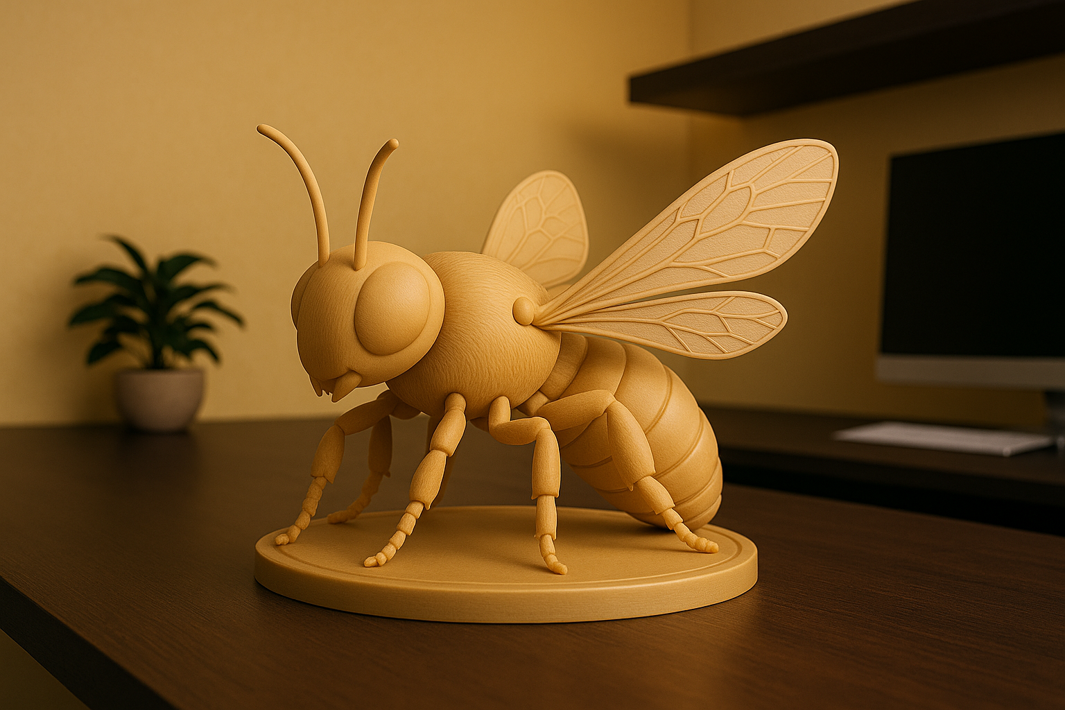 Realistic Bee Sculpture