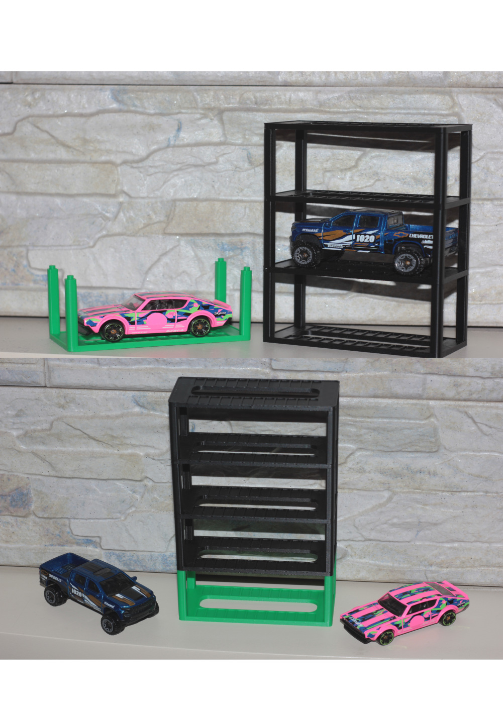 Stackable display for 1/64 diecast cars