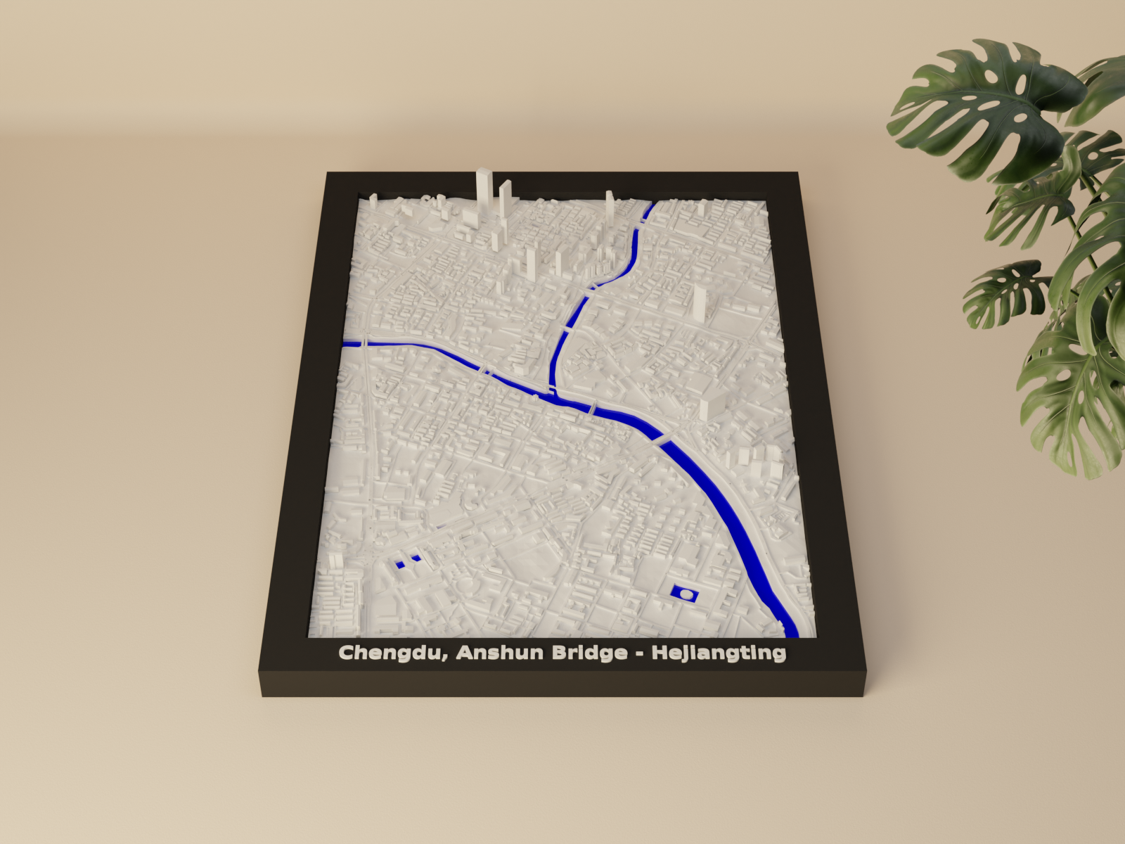 Chengdu, Anshun Bridge - Hejiangting, China - 3D Miniature