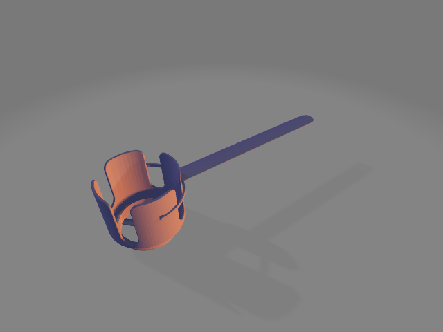 Cup holder with rod