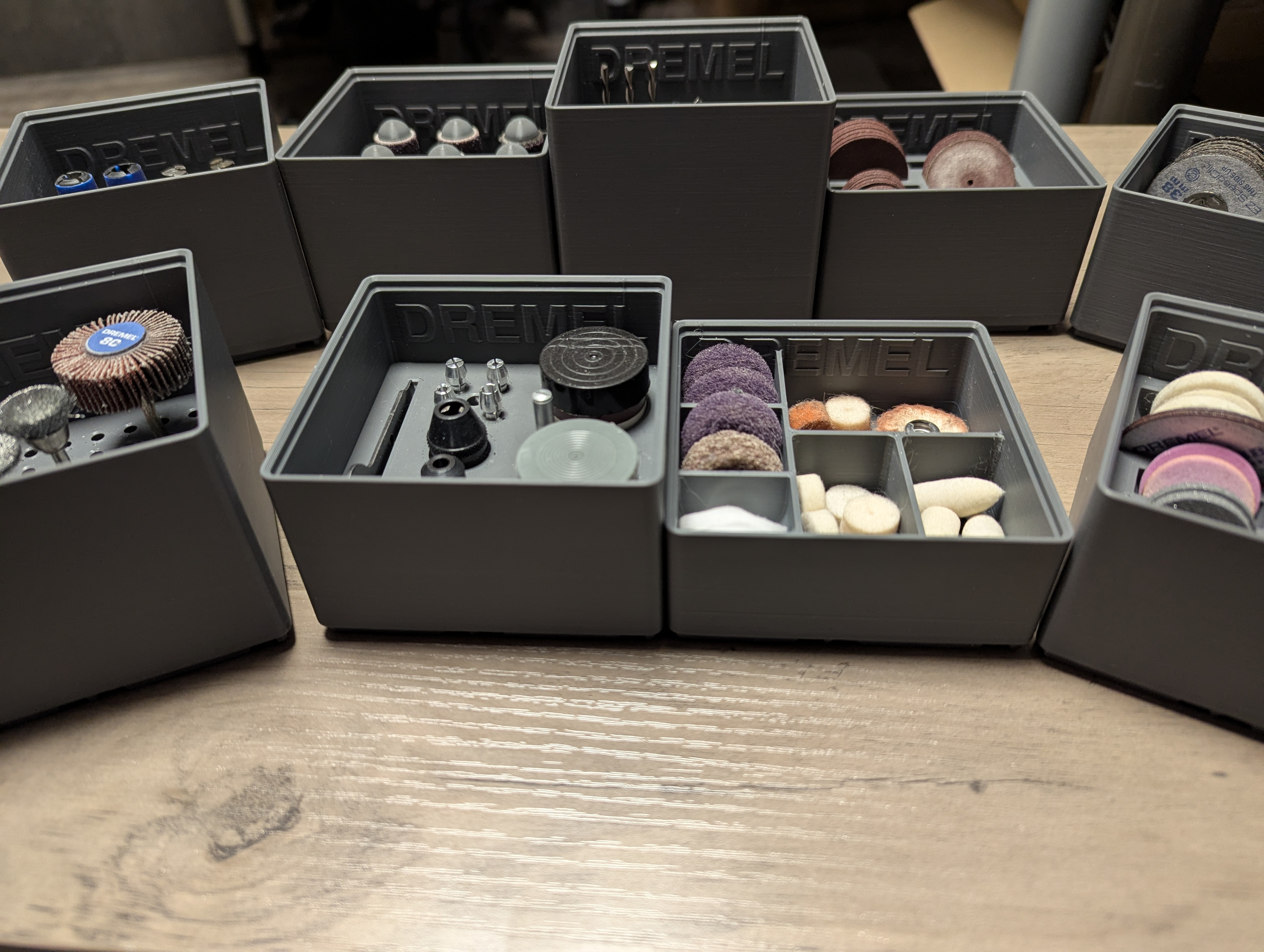 Gridfinity stackable bins for Dremel tools and accessories — thumbnail 2