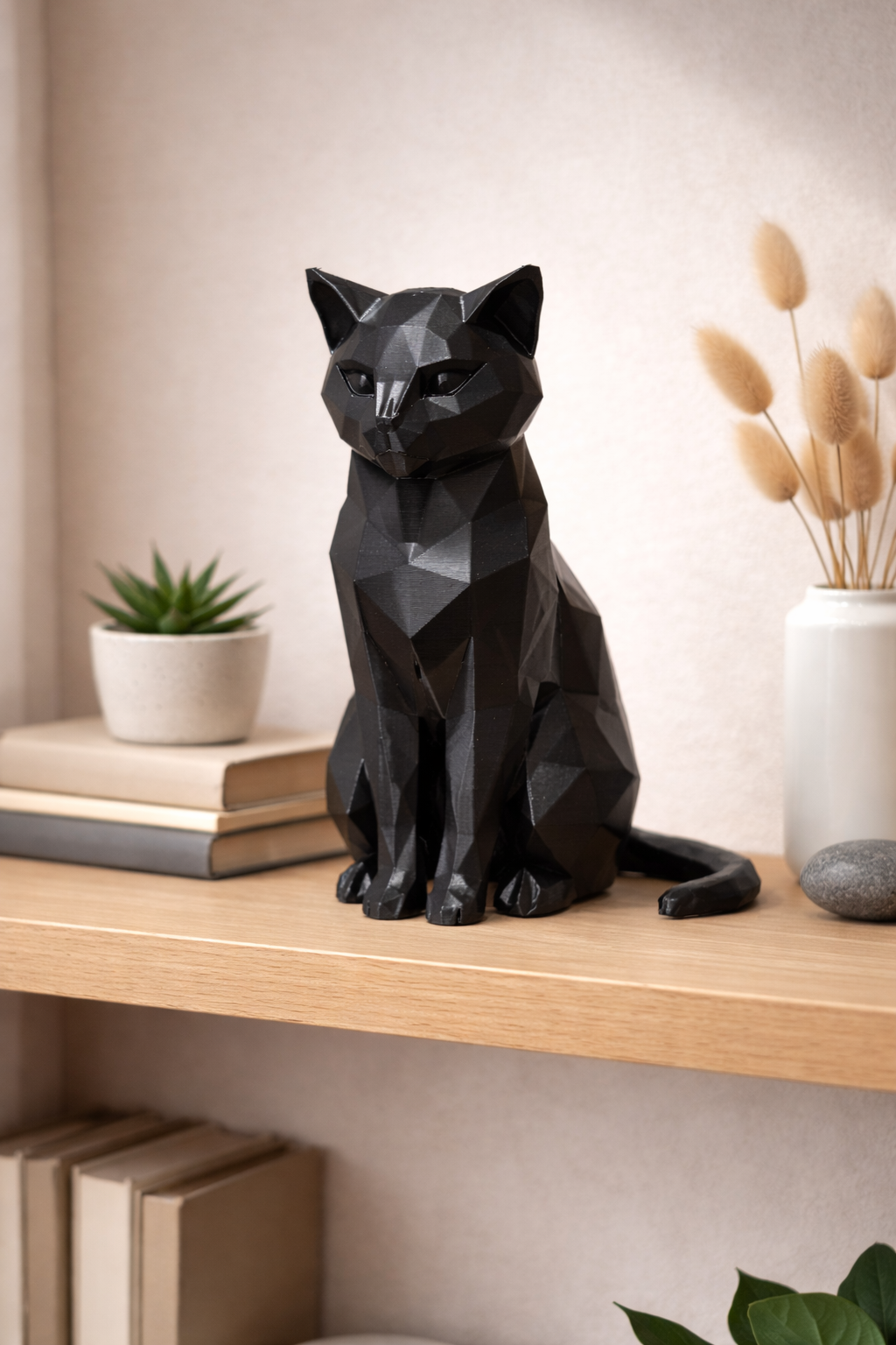 Low-Poly Sitting Cat