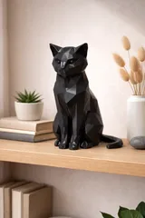 Low-Poly Sitting Cat