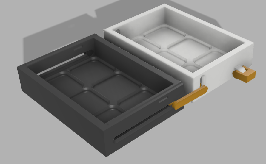 Slide open gridfinity box