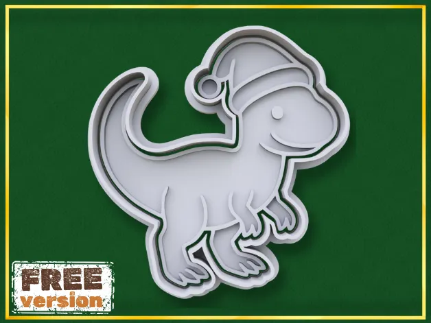 Christmas Velociraptor Cookie Cutter