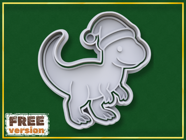Christmas Velociraptor Cookie Cutter