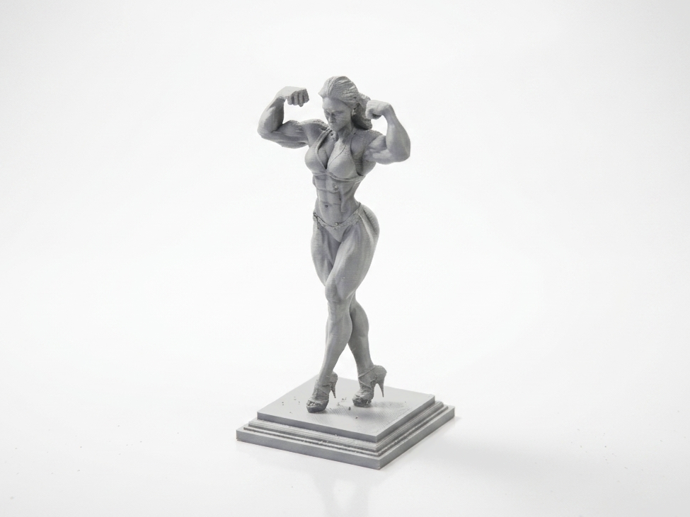 Strong Muscular Woman Figurine Female Figure 3D Printable