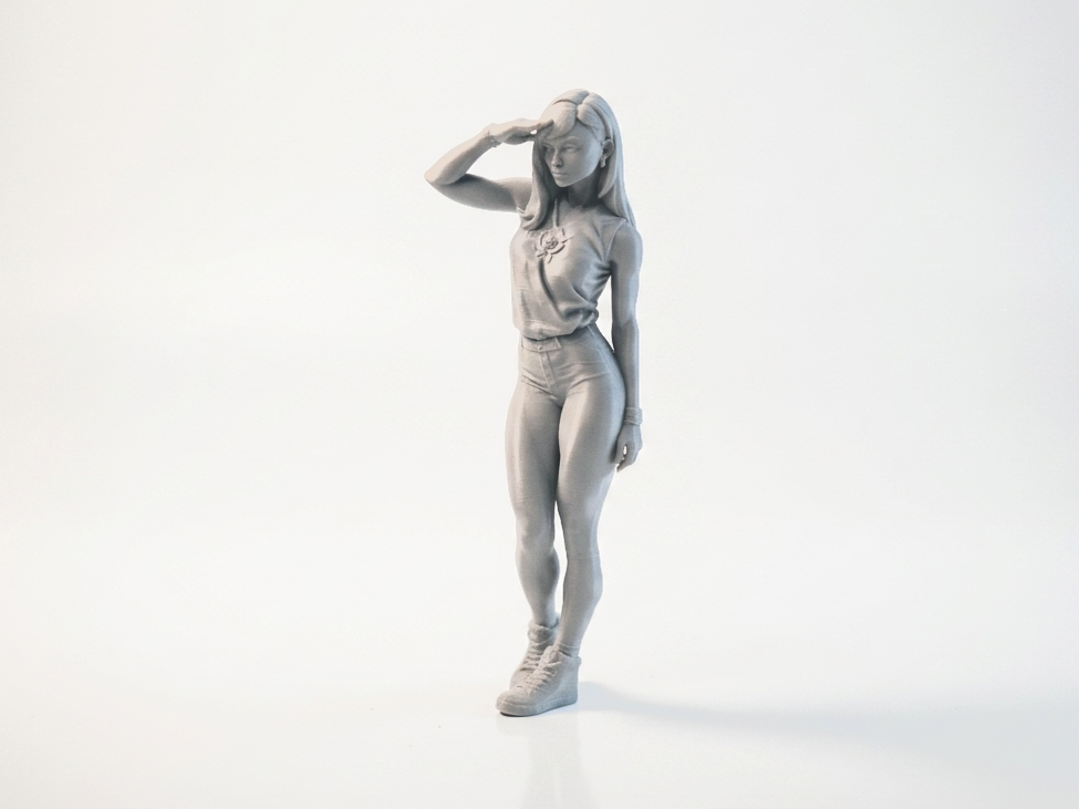 Lady Salute Female Figure Statue 3D Printable