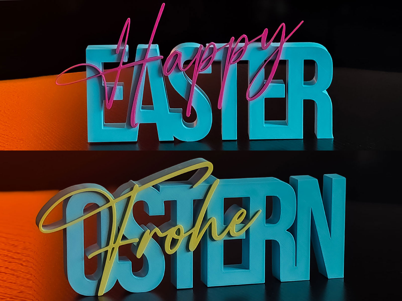 Frohe Ostern Happy Easter Deko Schriftzug