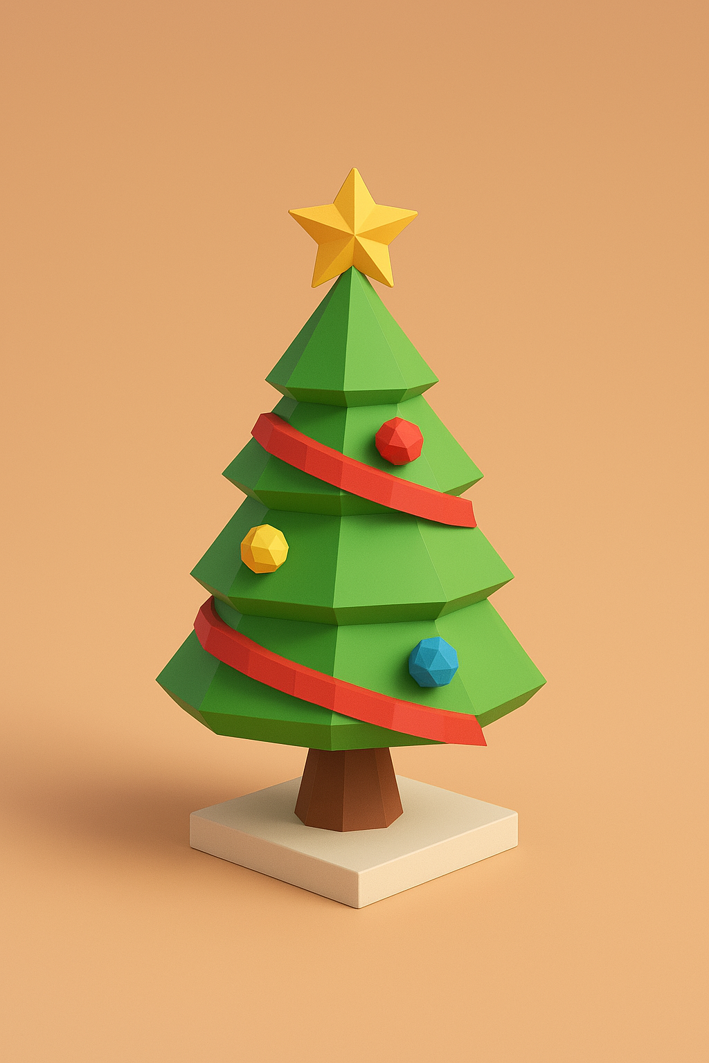 Low Poly Christmas Tree 3D Model