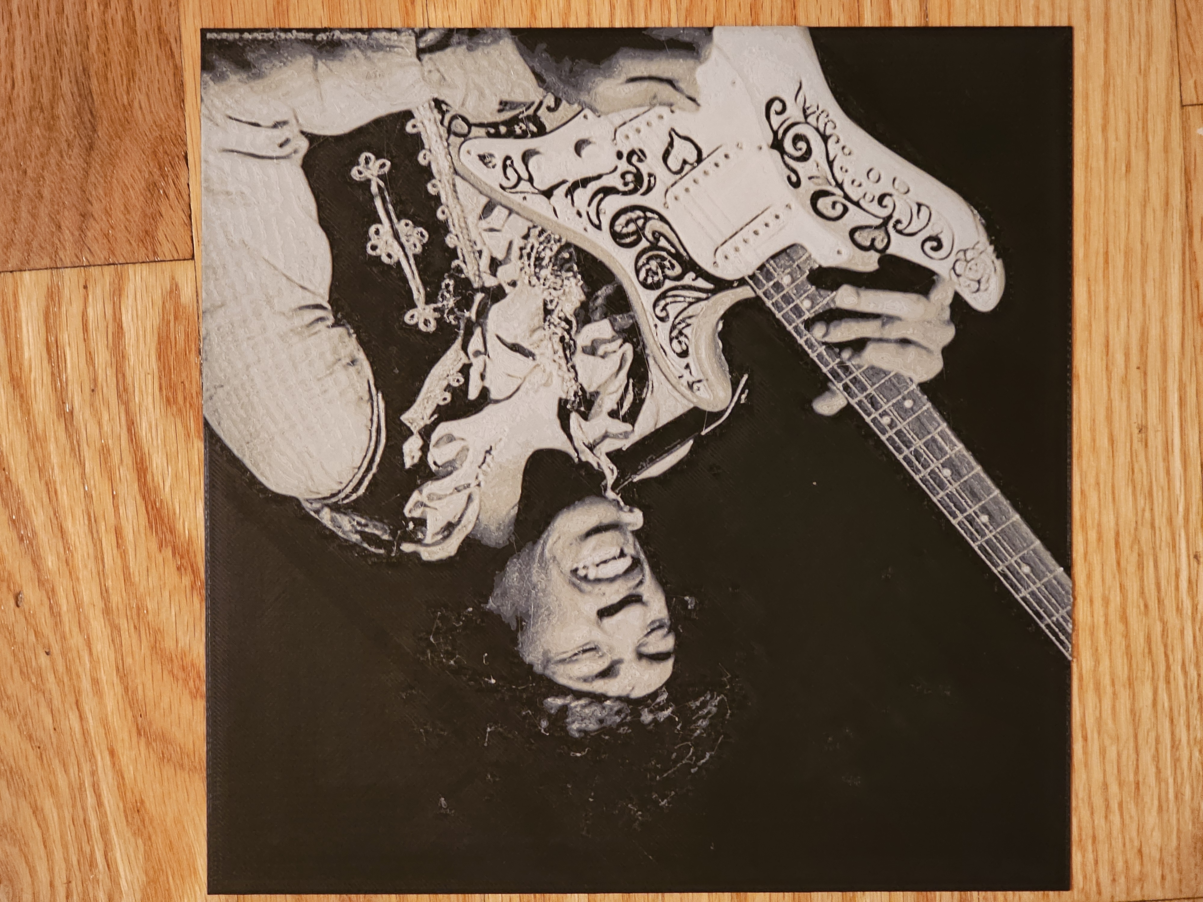 Jimi Hendrix hueforge (b&w)