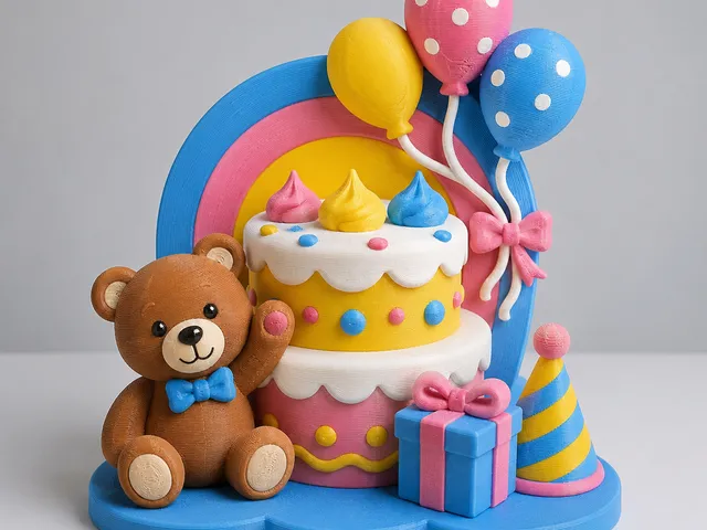 Partydekoration mit niedlichem Teddy/Party decoration with cute teddy