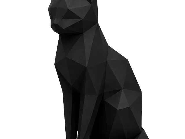 Low Poly Cat Sculpture – Modern Geometric Cat Decoration