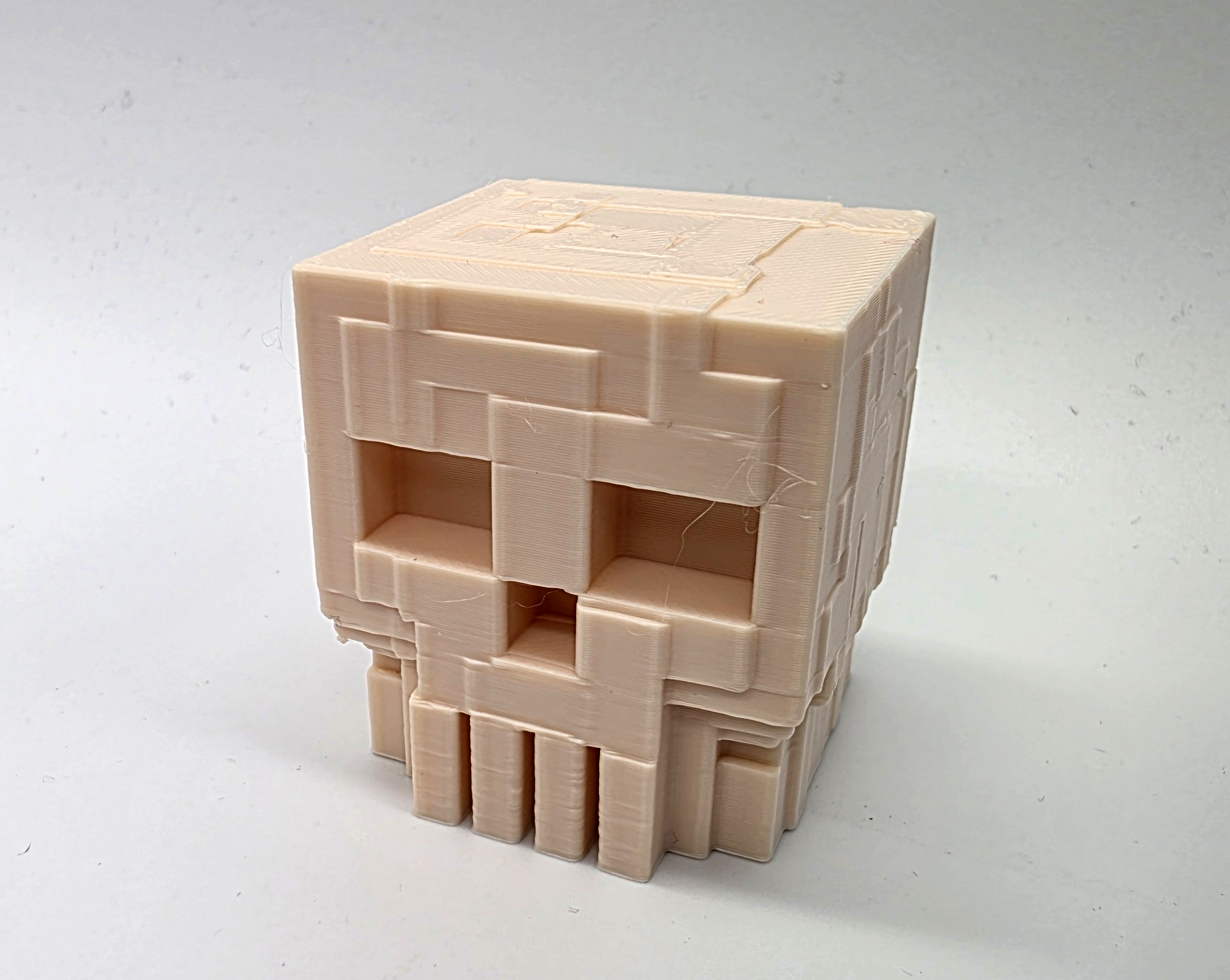 Boxy Minecraft-Inspired Skull