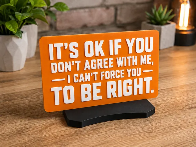 It's ok if you don't agree with me.
