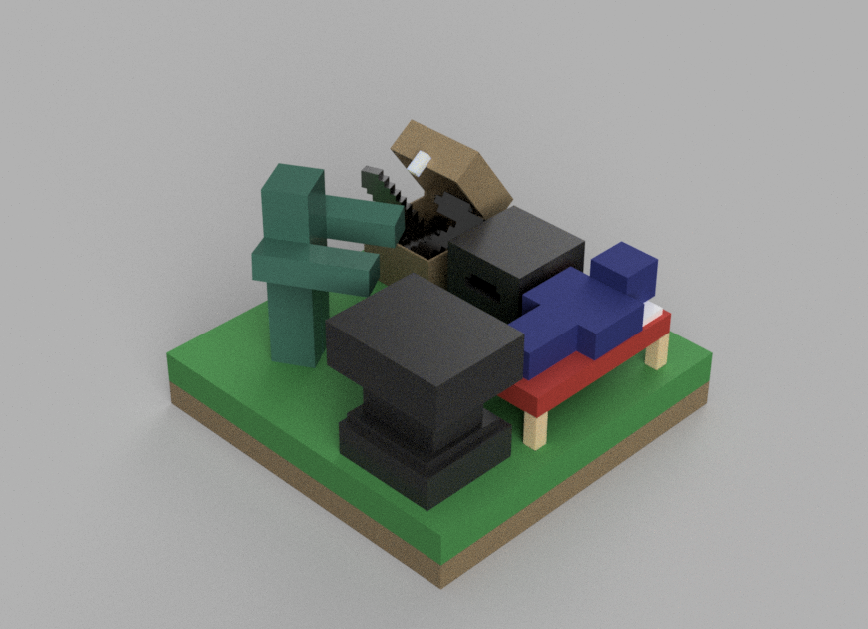 A mini minecraft starter base world