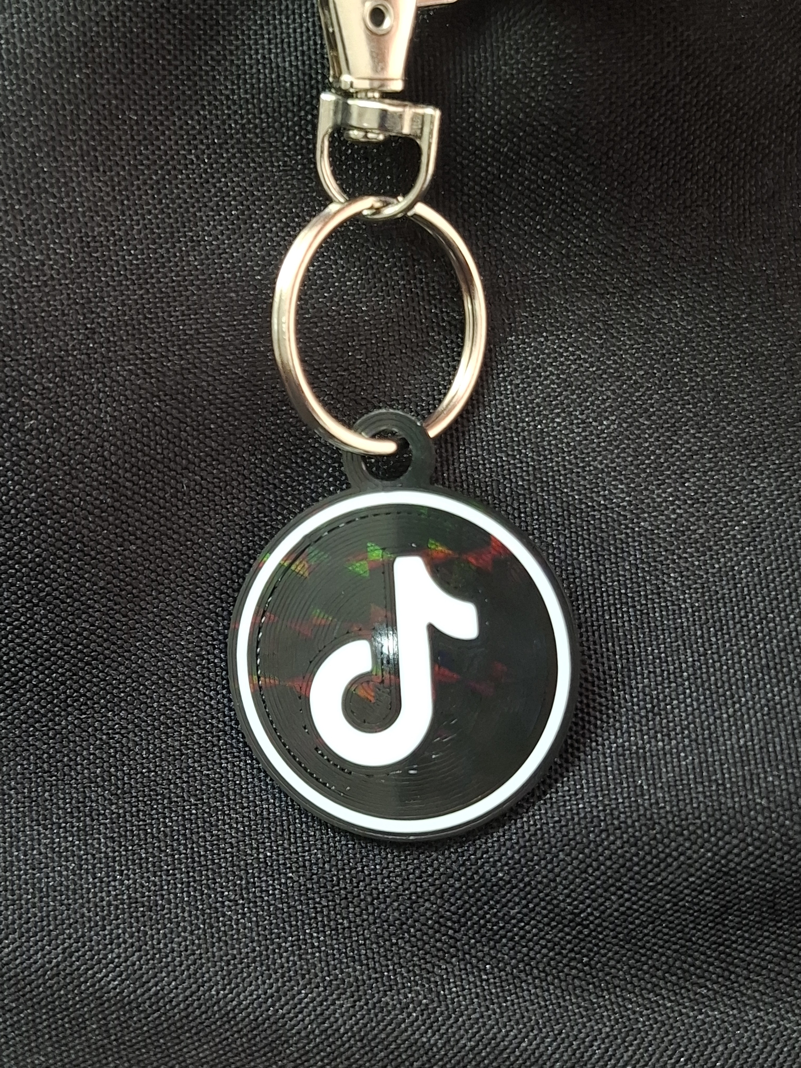 TikTok NFC Keychain (Embedded NFC Tag | Pause-to-Insert | 24 mm Recess | Multicolor 3MF + STLs)