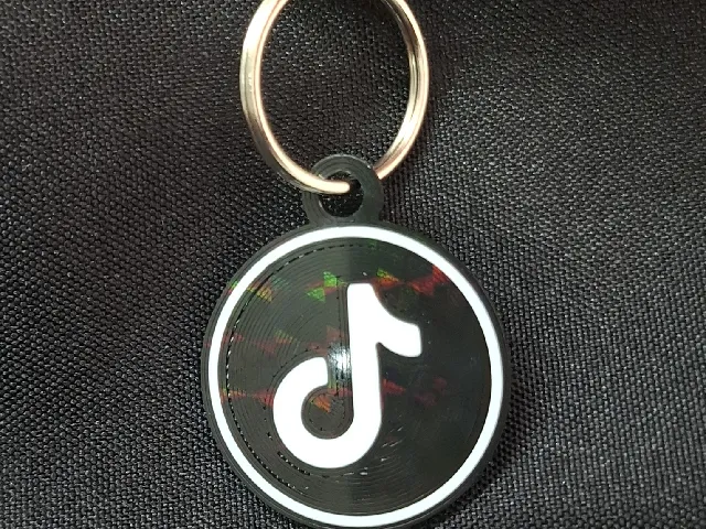 TikTok NFC Keychain (Embedded NFC Tag | Pause-to-Insert | 24 mm Recess | Multicolor 3MF + STLs)