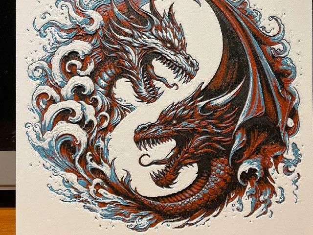 Hueforge Dragon Fire and Ice