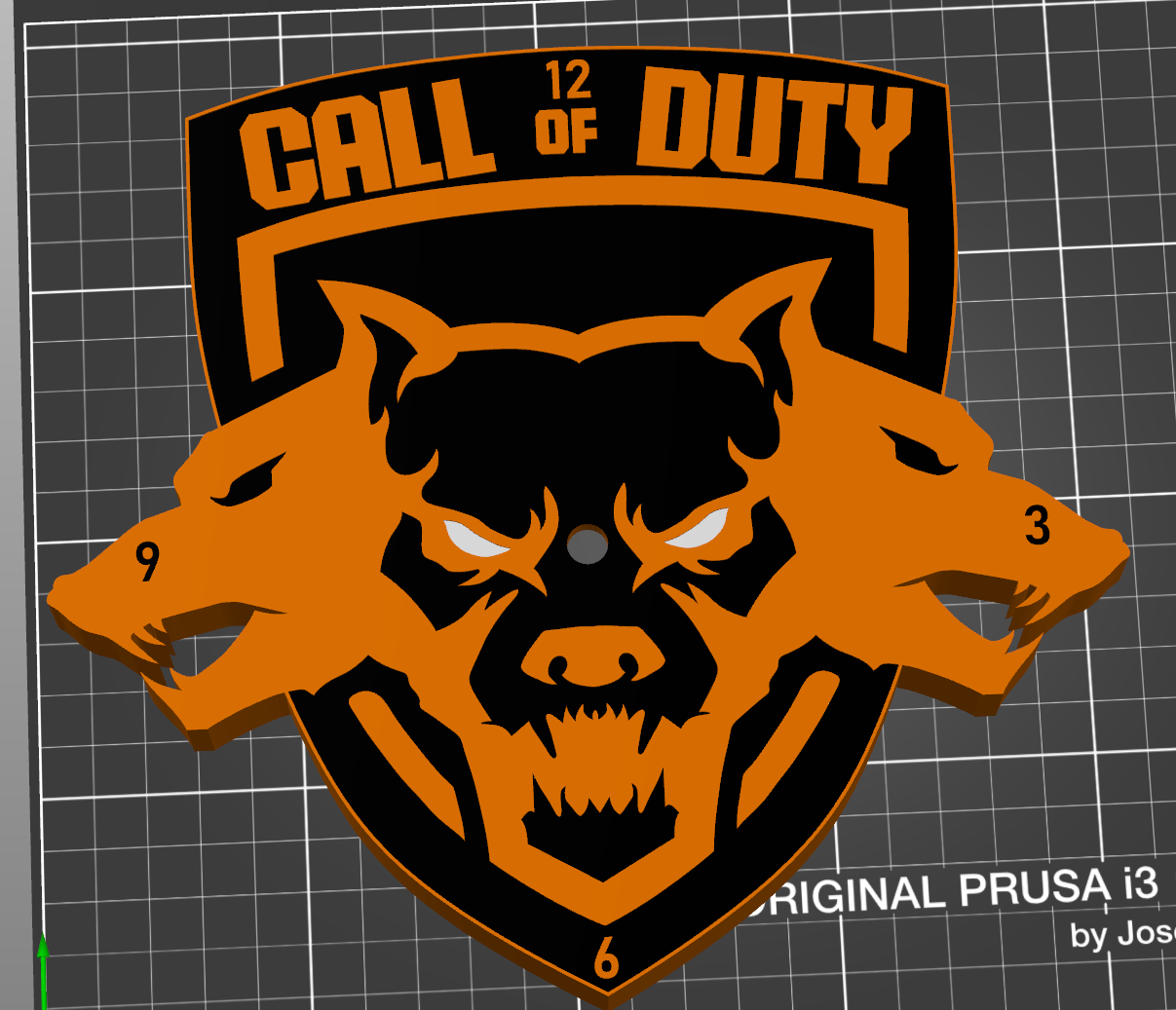 Call of Duty - Cerberus Logo Clock Face with Built-In Clock Mechanism Housing