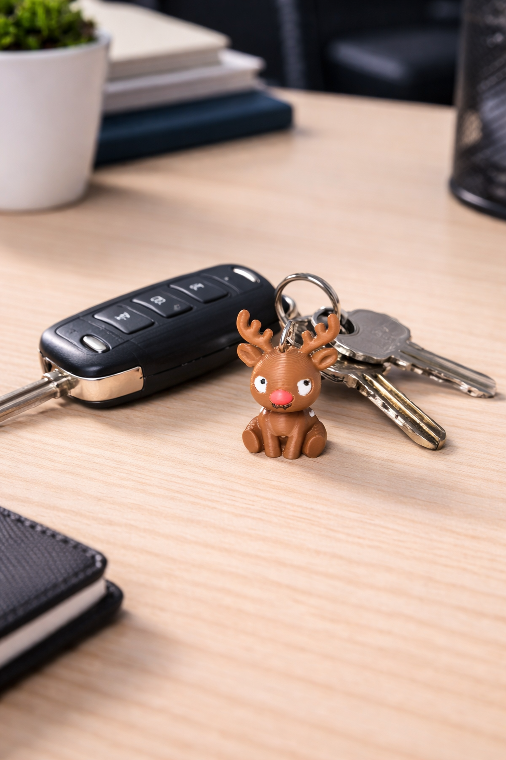 3D Reindeer Keychain (Rudolph)