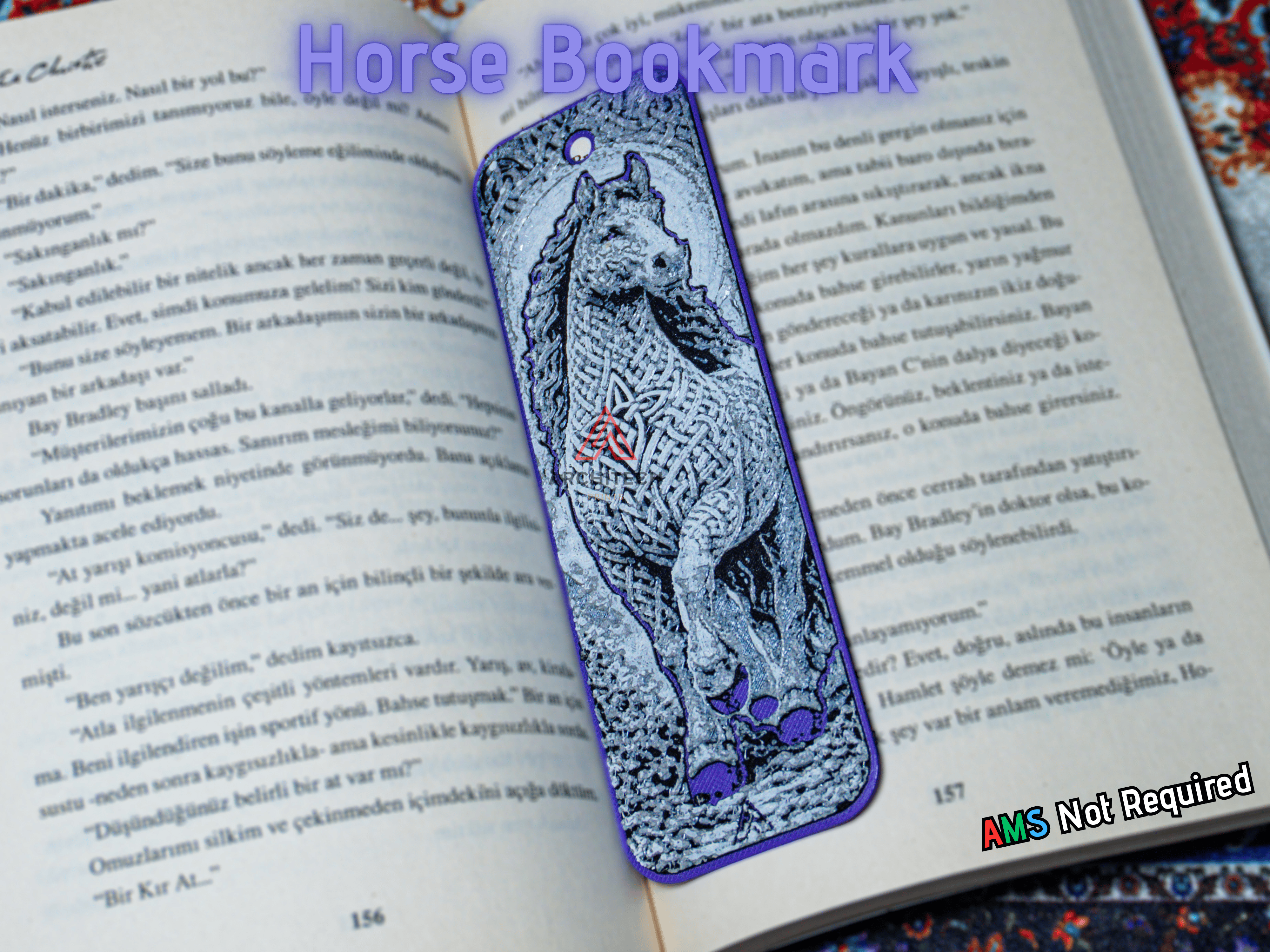 Celtic Knot Horse Bookmark (Hueforge)
