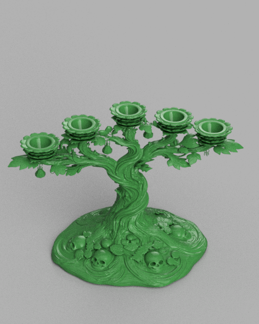 Skull Tree Candle Holder