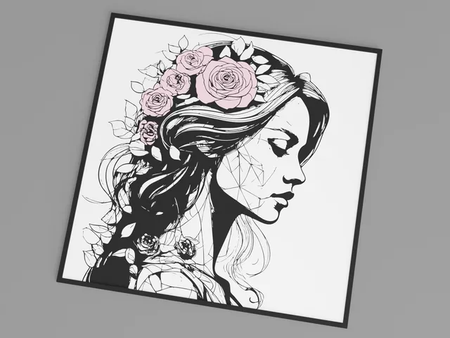 Girl with Roses – Wall Decoration V1