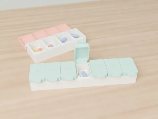 Weekly Pill Organizer - Print-in-Place Lids, No Supports